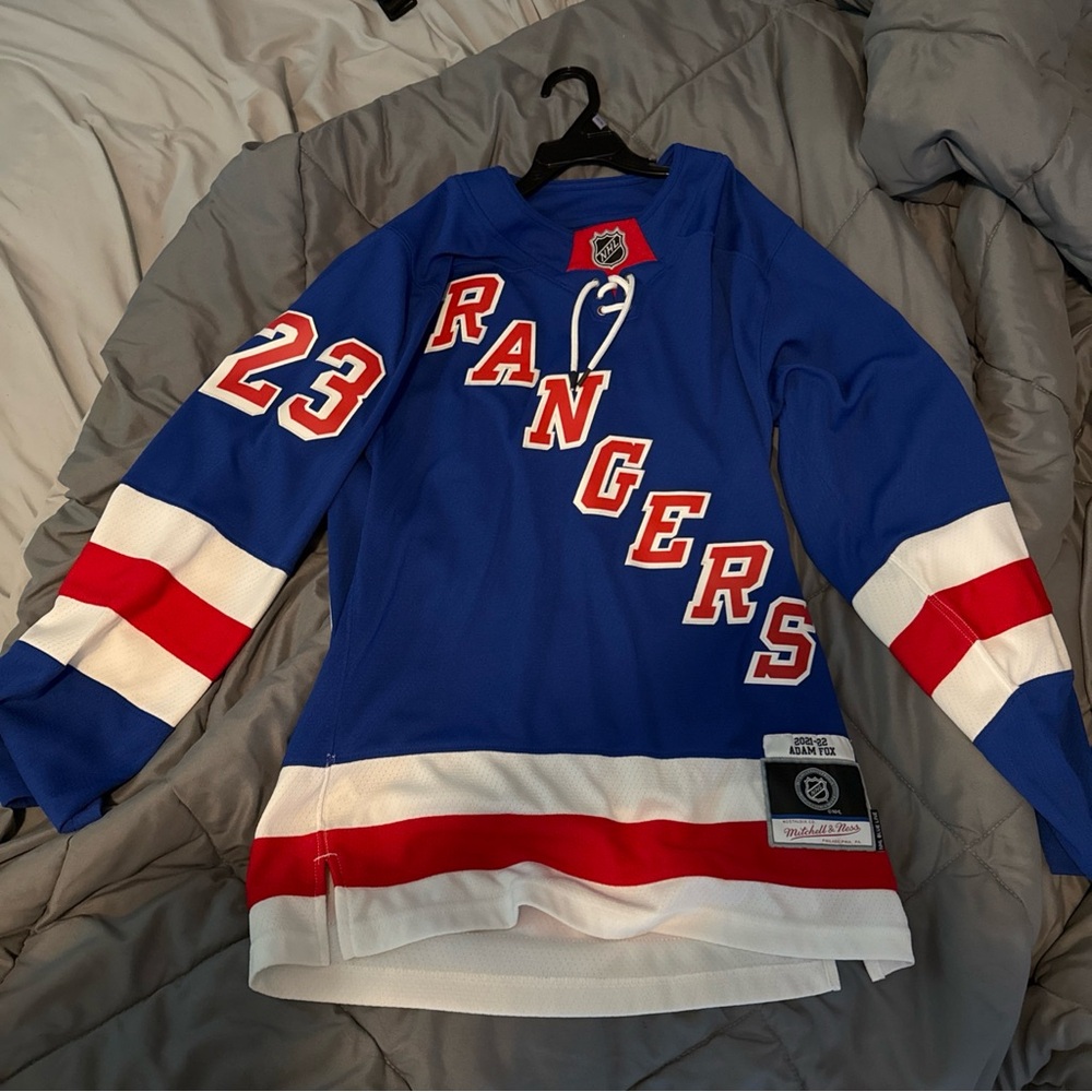 Mitchell & Ness Blue and Red Hockey Jersey
